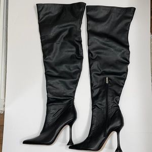 Public Desire vegan leather thigh high boots